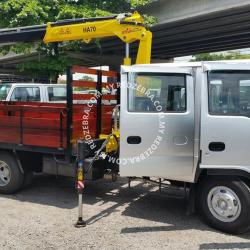 Isuzu NPR truck mounted crane  With Wooden Cargo 5000Kg-7500kg